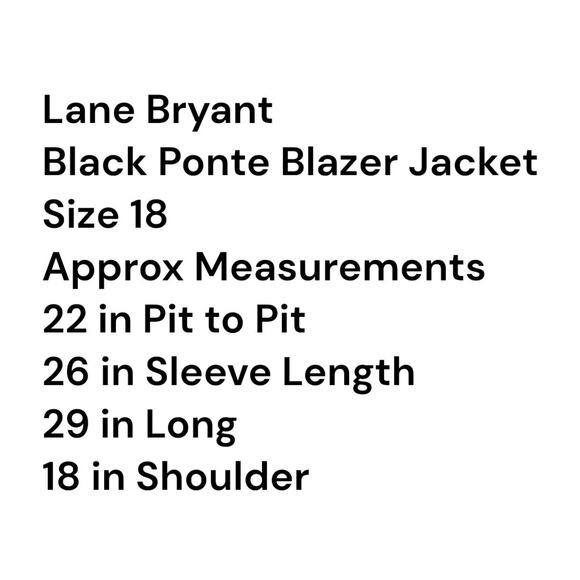 Lane Bryant Woman Plus 18 Blazer Black Ponte Metal Crown Button Accents Pockets - Picture 3 of 10